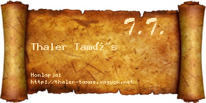 Thaler Tamás névjegykártya